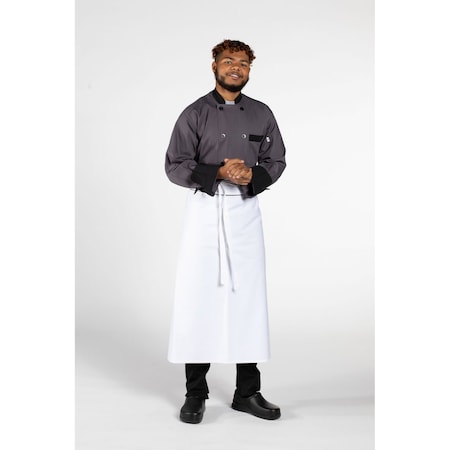 Uncommon Threads Executive Bistro Wht W/Blk Piping 3049C-2500